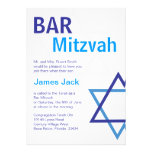 Bleu moderne et blanc de Mitzvah Invitiation- de b Invitations