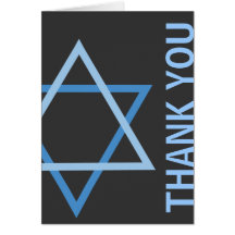 Bleu moderne et gris de Mitzvah de barre de Merci Carte