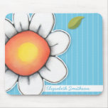Bleu Mousepad de joie de marguerite Tapis De Souris
