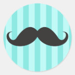Bleu noir drôle d'aqua de moustache de moustache d autocollants