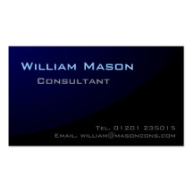 Bleu noir incurvé, carte de visite professionnel