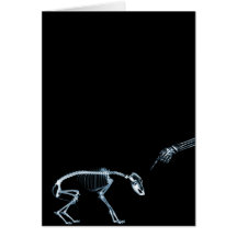 Bleu noir squelettique de mauvais rayon X de chien Carte De Vœux