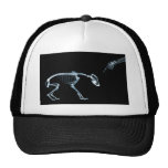 Bleu noir squelettique de mauvais rayon X de chien Casquettes De Camionneur