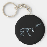 Bleu noir squelettique de mauvais rayon X de chien Porte-clefs