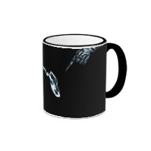 Bleu noir squelettique de mauvais rayon X de chien Tasse