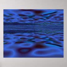 Bleu organique de paysage d'art génétique posters