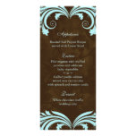 Bleu rose de Brown d'antiquité florale de cartes d Cartes Doubles Customisables