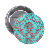 Bleu rouge 2 de cadeau floral vintage de motif pin's avec agrafe