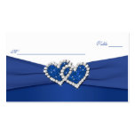 Bleu royal et coeurs jointifs par blanc Placecards Carte De Visite