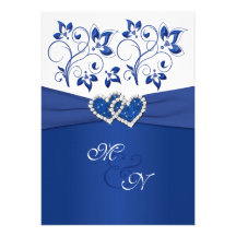 Bleu royal et invitation de coeurs jointive par bl