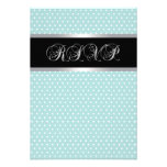 Bleu turquoise noir RSVP Bristols Personnalisés
