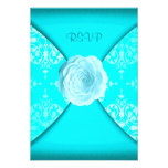 Bleu turquoise turquoise de rose de damassé toute  bristol