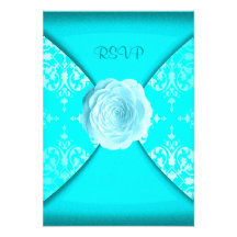 Bleu turquoise turquoise de rose de damassé toute  bristol