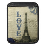 Bleu vintage de Paris | Poches iPad