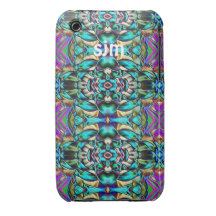 Bleus à la mode et conception pourpre coque Case-Mate iPhone 3