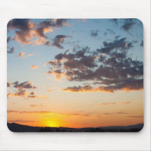 Bleus au lever de soleil Mousepad d'oranges Tapis De Souris