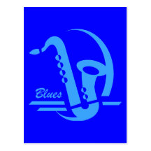 Bleus bleus de saxo cartes postales