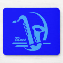Bleus bleus de saxo tapis de souris