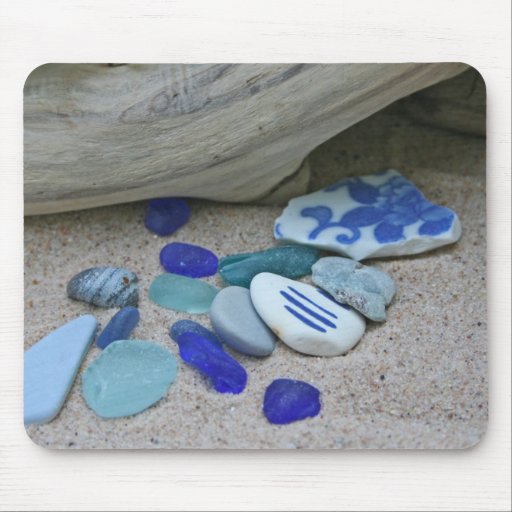 Bleus de plage tapis de souris