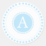 Bleus layette - joints d'enveloppe de monogramme autocollants