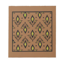 Bloc - notes, Brown, noir, vert, motif d'or Bloc-notes