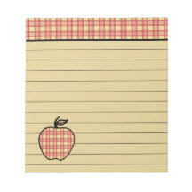 Bloc - notes d'Apple de plaid Bloc Mémo