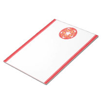 Bloc - notes floral décoratif de tuiles - rouge blocs-notes