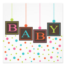 Blocs lumineux de BÉBÉ de baby shower de neutre de Invitations Personnalisables