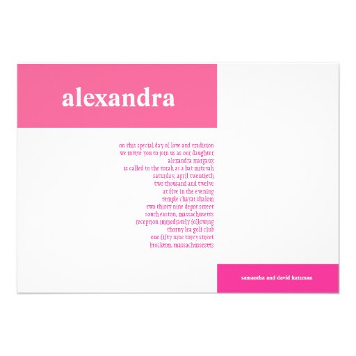 Blocs modernes de rose d'invitation de bat mitzvah