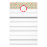 Blosssoms rose, papeterie personnalisable papier à lettre personnalisé