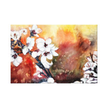 blossum japonais de cerise de fleur orientale d'ar impressions sur toile