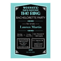 Blue Bachelorette Shower Invitation