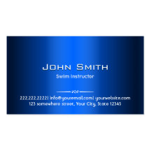 Blue Metal Swim Instructor Business Card