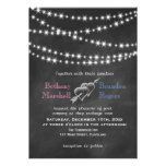 Blue & Pink Blackboard Twinkle Lights Invite