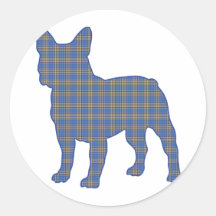 blue_plaid_ adhésifs ronds