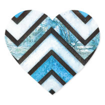 Blue white and black textured chevron pattern autocollants