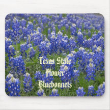 Bluebonnets Mousepad de fleur d'état du Texas Tapis De Souris