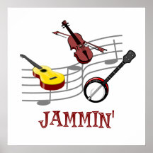 Bluegrass de campagnards de Jammin Affiche