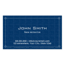Blueprint Swim Instructor Business Card