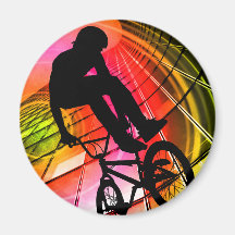 BMX dans les lignes et les cercles Aimant Pour Réfrigérateur