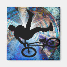 BMX dans un tunnel grunge Magnets