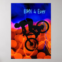 BMX en cristaux et foudre légers Affiches