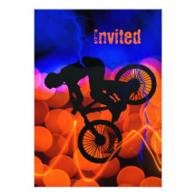BMX en cristaux et foudre légers Invitation Personnalisée