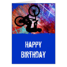 BMX sur la grunge rouillée Carte De Vœux