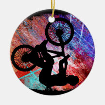 BMX sur la grunge rouillée Ornement De Noël