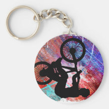 BMX sur la grunge rouillée Porte-clef