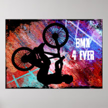 BMX sur la grunge rouillée Posters