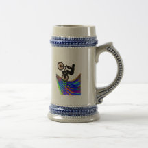 BMX sur la route d'arc-en-ciel Mugs À Café