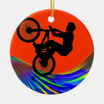 BMX sur la route d'arc-en-ciel Ornements