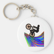 BMX sur la route d'arc-en-ciel Porte-clés